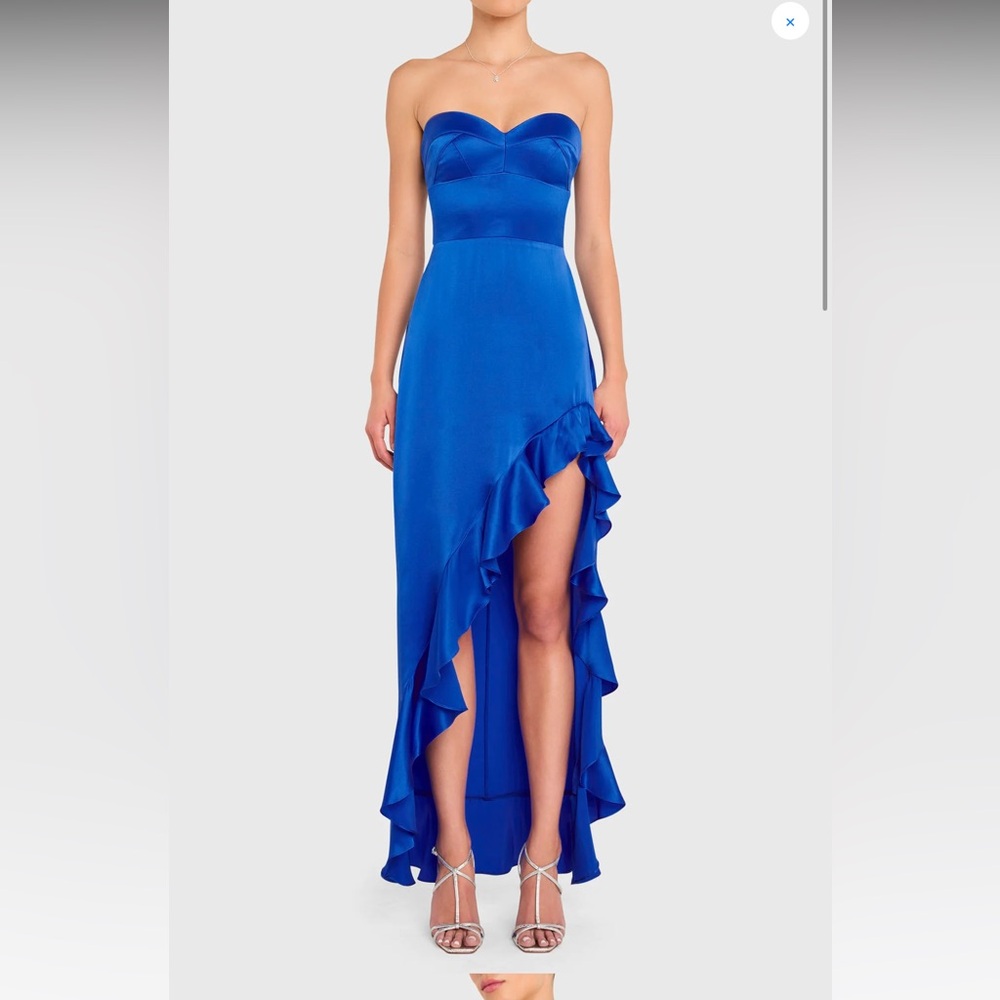 Amanda Uprichard Amalia Blue Silk Gown